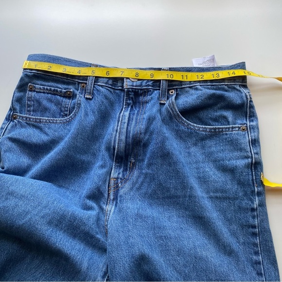 Levis High Waisted Straight Jeans Woman 30 Medium Wash Preppy Streetwear FLAW - Picture 12 of 16